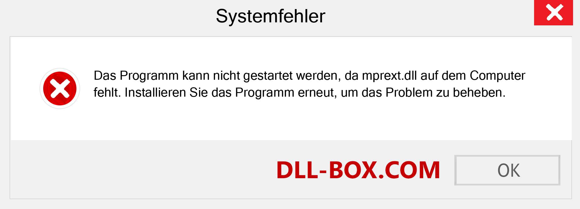 mprext.dll-Datei fehlt?. Download für Windows 7, 8, 10 - Fix mprext dll Missing Error unter Windows, Fotos, Bildern