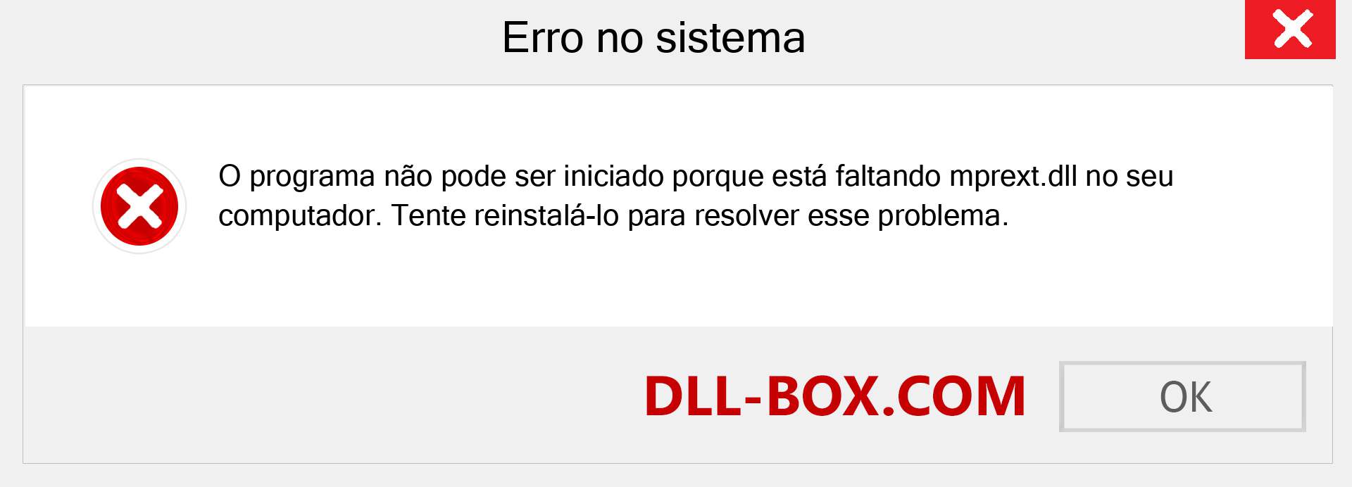 Arquivo mprext.dll ausente ?. Download para Windows 7, 8, 10 - Correção de erro ausente mprext dll no Windows, fotos, imagens